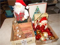 Animated Santa, Cedar Storage Box, Metal