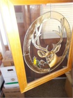 Stained Glass Buck Picture, 13"Wx16"H