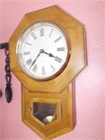 Quartz Oak Belgium Wall Clock, 12"Wx19"H