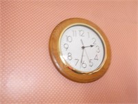 Quartz Oak Frame Wall Clock - 11" Diameter