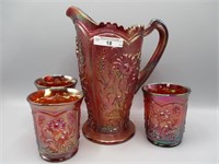 Imperial (IG) red Field Flower water pitcher &