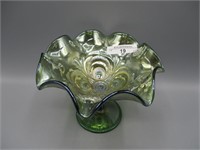 Imperial green Scroll Embossed compote