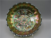 Millersburg 8" radium green Mayan bowl