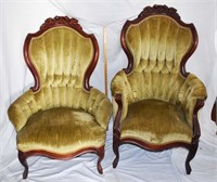 PAIR - VICTORIAN PARLOR CHAIRS
