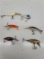 6 Vintage Fishing Lures Rapala, Hot n Tot, more