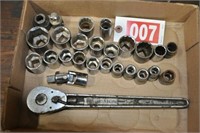 1/2" mixed brand standard sockets & Wards ratchet