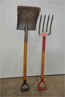 Ames potato fork & flat shovel