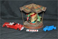 Early Mattel tin music box carousel (no music)