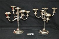 Pair of silverplate candelabras