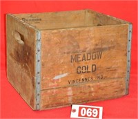 Meadow Gold, Vincennes, Ind wooden milk crate