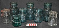 Vintage blue & clear Ball "Ideal" jars upto 1-QT