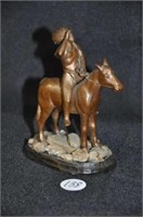 Old heavy copper or bronze Native Amer. on horse