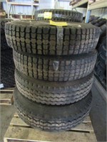 Lot of (4) 11R 22 tires