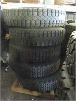 Lot of (5) 9R 20 and 10R 20 tires