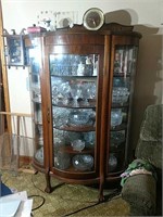 Oak Bow Front China Cabinet