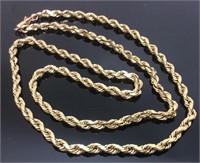 14kt Gold Rope Necklace, 21’’, 24.8g