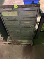 METAL CABINET WITH CONTENTS