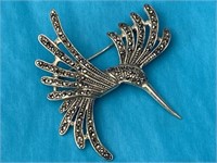 Sterling Silver Hummingbird Pin 11.31 Grams