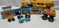 Match box and hot wheels monster trucks with