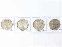 Coin 4 Nice Peace Silver Dollars In One Lot