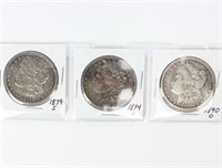 Coin 3 Assorted Morgan Silver Dollars In One Lot