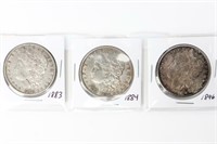 Coin 3 P Minted Morgan Silver Dollars In One Lot