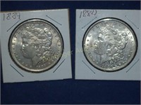 1880 & 1889 MORGAN SILVER DOLLARS