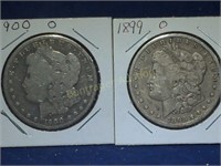 1899-O & 1900-O MORGAN SILVER DOLLARS