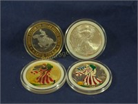 3 SILVER EAGLES & SAM'S TOWN SILVER TOKEN