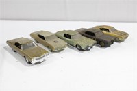 5 PLASTIC GM CAR MODELS