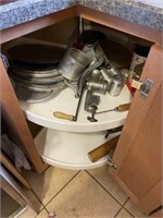 Miscellaneous Kitchen Wares in Lazy Susan Cabinet