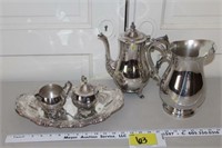 Silver Pitchers, Oneida Silver Cream & Sugar