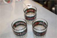 3 COCA COLA GLASSES