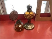 Pair of kerosene lamps - no globe