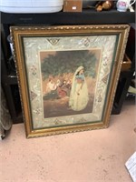 Vintage print in ornate frame