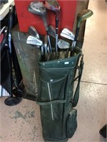 Bag of assorted brands right-handed golf clubs