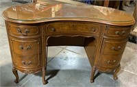 Kidney Shape Desk With Glass Top Protector
