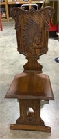 Carved Tribal Indian Chief Chair