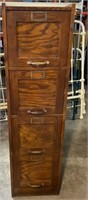 Old Wood Four Drawer File Cabinet