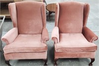 2 Matching Wing Back Upholstered Chairs