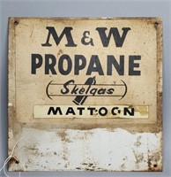 12" M & M Propan Metal Sign