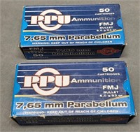100 rnds PPU 7.65 Parabellum