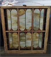 34" x 36" Leaded Stain Glass Window