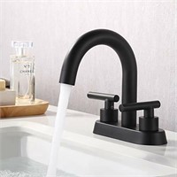 New KES Matte Black 2 Handles Bathroom Sink Faucet