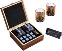 BNIB Whiskey Stones and Glasses Gift Set, Whiskey