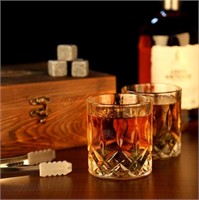 New Whiskey Stones Glass Gift Set - Bourbon Scotch