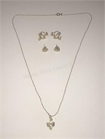 Black Hills Gold Necklace & Two Sets Earrings