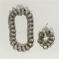 Mexican Sterling Silver Necklace & Bracelet