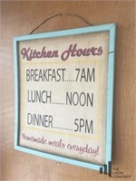 Kitchen Hours Wall Hanging