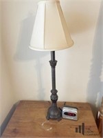 Bronze Colored Table Lamp with Sharp Alarm Clock